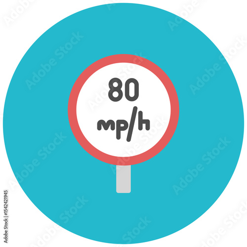 Speed Limit Sign icon vector image. Can be used for Driving School.
