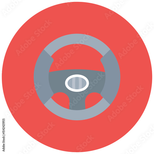 Steering Wheel icon vector image. Can be used for Driving School.