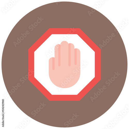 Stop Sign icon vector image. Can be used for Driving School.