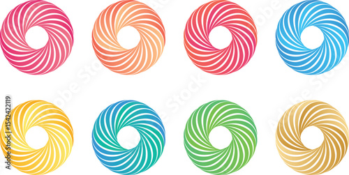 Colorful Abstract Radiant Circular Shapes Vector