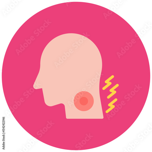 Crick in the Neck icon vector image. Can be used for Body Ache.
