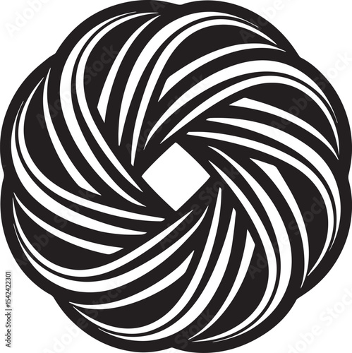 Black and White Abstract Spiral Optical Illusion
