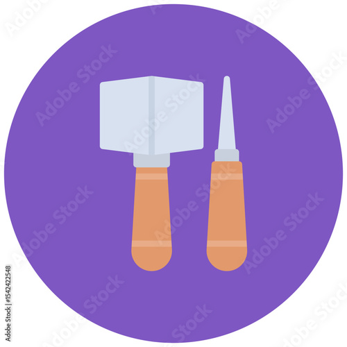 Leather Craft Tools icon vector image. Can be used for Crafting.