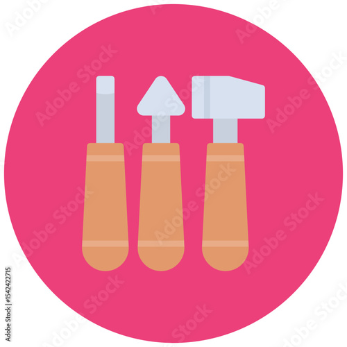 Sculpting Tools icon vector image. Can be used for Crafting.