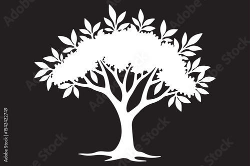 Nature-inspired tree silhouette in high-resolution vector format