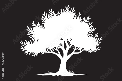 tree silhouette vector isolated on clean background