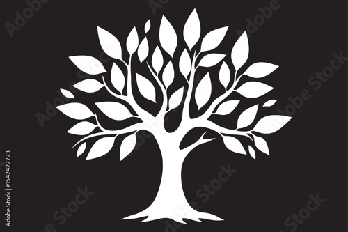 Simple vector tree silhouette for eco-themed graphics