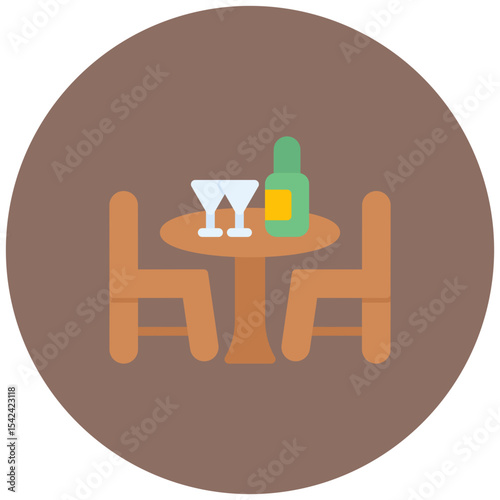 Cruise Dining Table icon vector image. Can be used for Cruiser.
