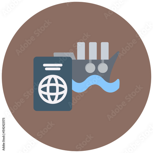 Cruise Passport icon vector image. Can be used for Cruiser.