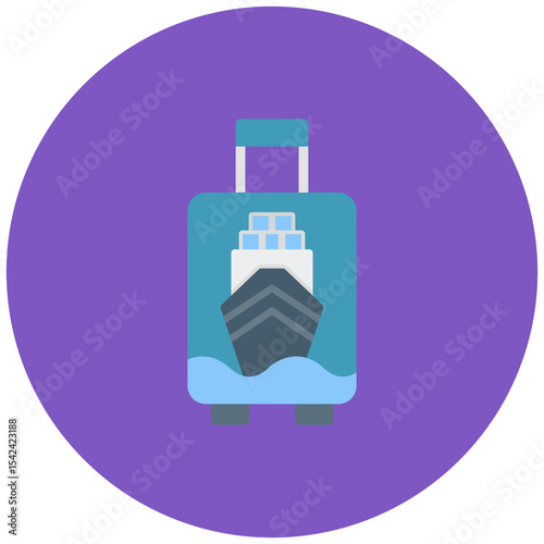 Cruise Suitcase icon vector image. Can be used for Cruiser.