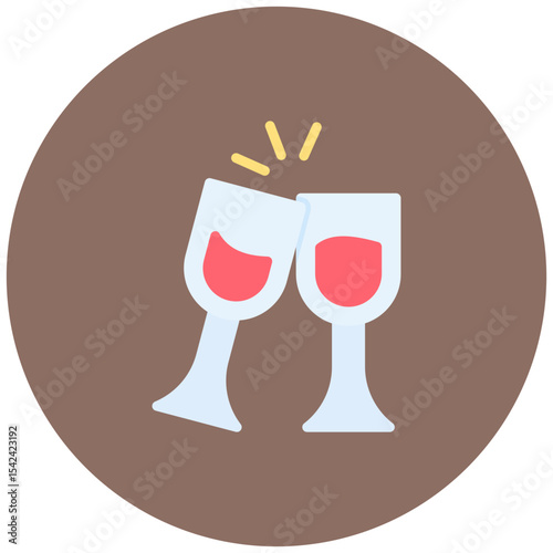 Cruise Wine Glass icon vector image. Can be used for Cruiser.