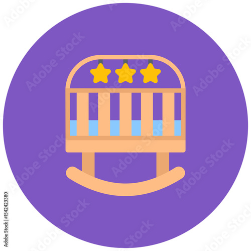 Crib icon vector image. Can be used for Raising Children.