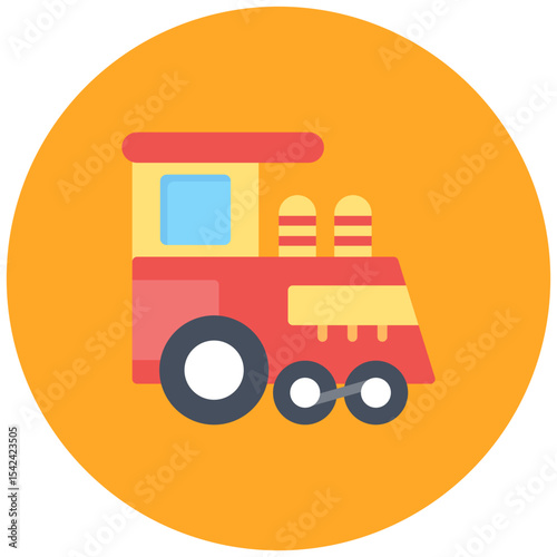 Toy Train icon vector image. Can be used for Raising Children.