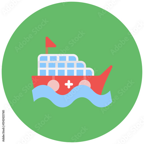 Rescue Boat icon vector image. Can be used for Rescue And Response.