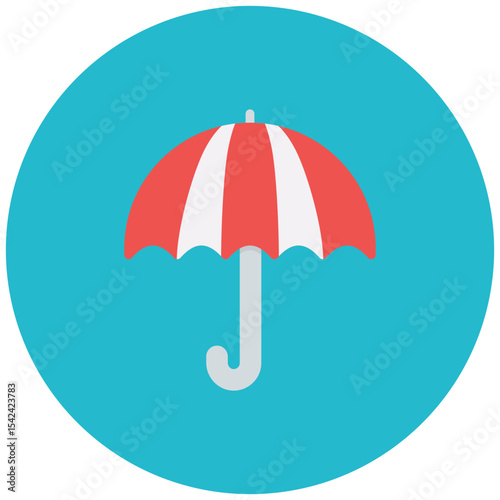 Beach Umbrella icon vector image. Can be used for Retirement.