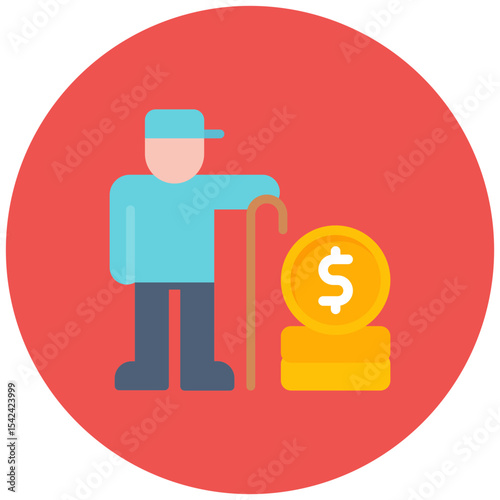 Retirement Savings icon vector image. Can be used for Retirement.