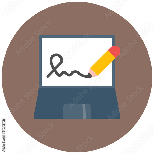 Digital Signature icon vector image. Can be used for Information Security.