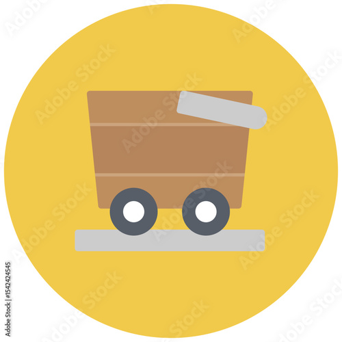 Ore Cart icon vector image. Can be used for Mining And Crafting.