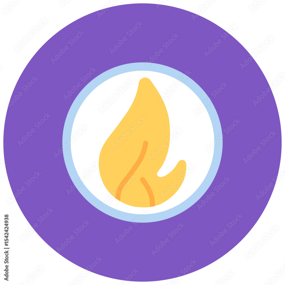 Naklejka premium Flame Circle icon vector image. Can be used for Oil And Gas.