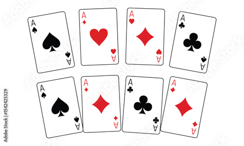 All four aces playing cards graphic