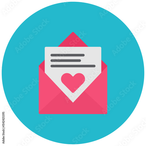 Love Letter icon vector image. Can be used for Dating App.