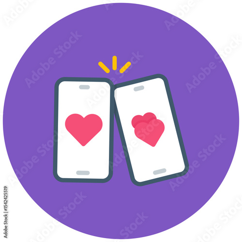 Virtual Date icon vector image. Can be used for Dating App.