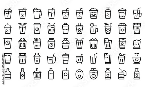 Collection of beverage and drink icons