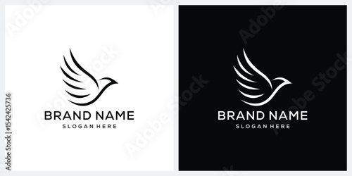 	
Simple Flying Bird Logo Design	
