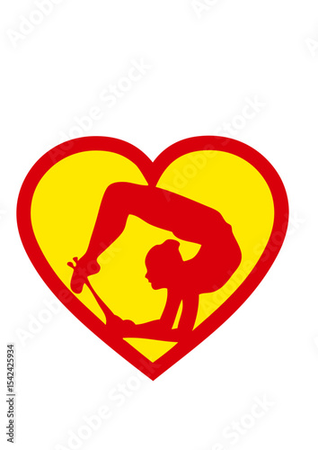 grs gymnastique rythmique love coeur baton