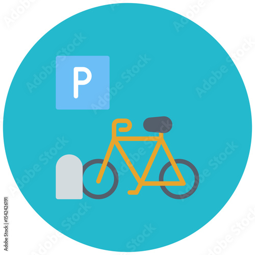 Bicycle Parking icon vector image. Can be used for Parking.