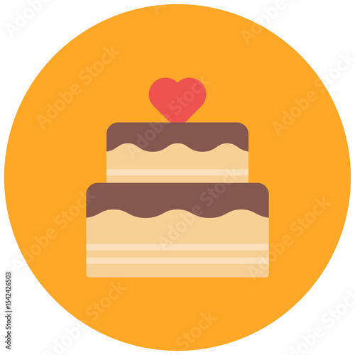 Anniversary Cake Topper icon vector image. Can be used for Anniversary.