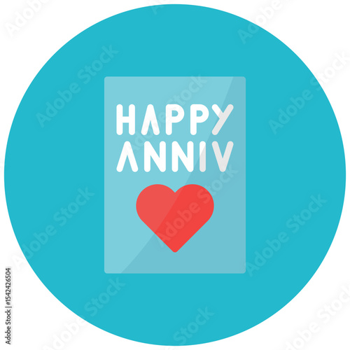 Anniversary Card icon vector image. Can be used for Anniversary.