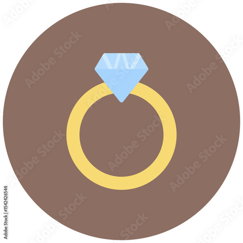 Diamond Ring icon vector image. Can be used for Anniversary.