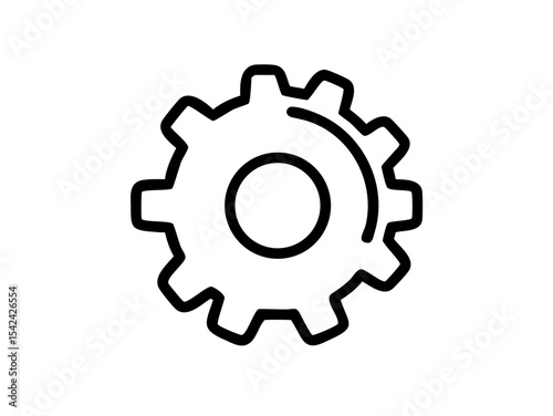 Gear Outline Icon Vector - Editable Stroke Automation Symbol for SaaS & Technical UI