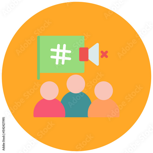 Silent Protest icon vector image. Can be used for Protesting and Civil Disobedience.
