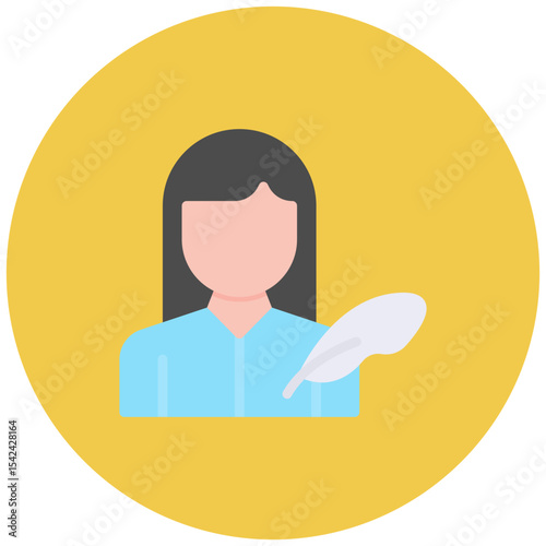 Author Female icon vector image. Can be used for Literature.