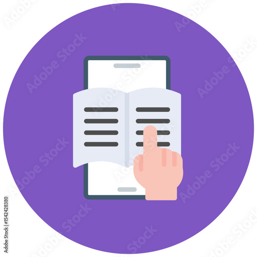 E-Book Reader icon vector image. Can be used for Literature.