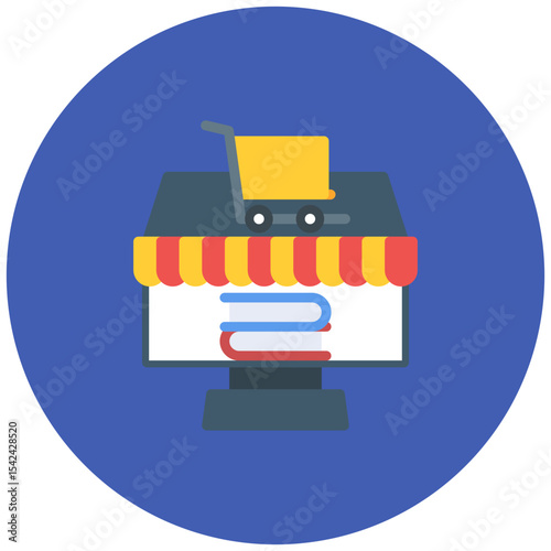 Online Book Store icon vector image. Can be used for Literature.