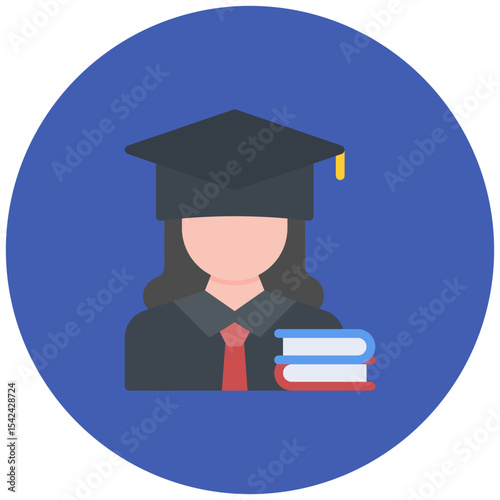 Scholar Female icon vector image. Can be used for Literature.