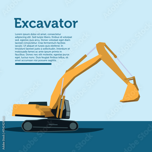 Excavator Working on a Construction Site Moving Earth and Materials