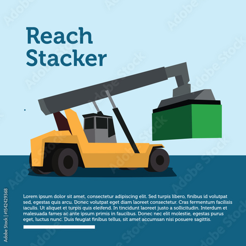 Reach Stacker Loading Containers at a Port for Transport
