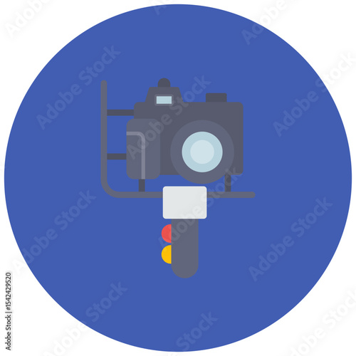 Camera Gimbal icon vector image. Can be used for Filmmaking.