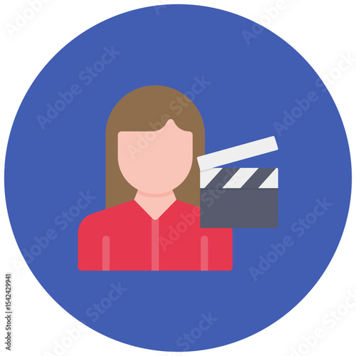 Director Female icon vector image. Can be used for Filmmaking.