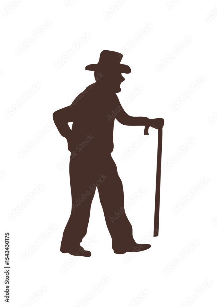 papy canne vieux monsieur icone
