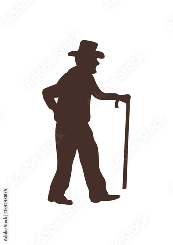 papy canne vieux monsieur icone