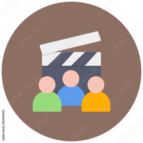 Movie Crew icon vector image. Can be used for Filmmaking.