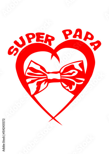 super papa noeud papillon coeur love