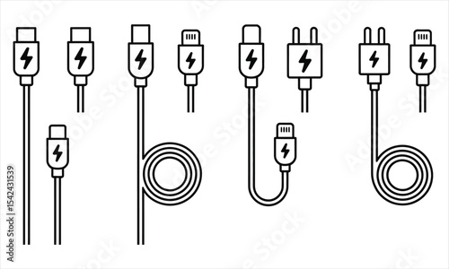 Collection of various charging cables and plugs