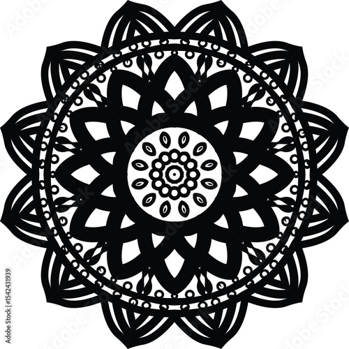 black and white mandala