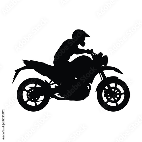 Silhouette of a Motorcyclist Riding a Motorcycle A Powerful Vector Graphic